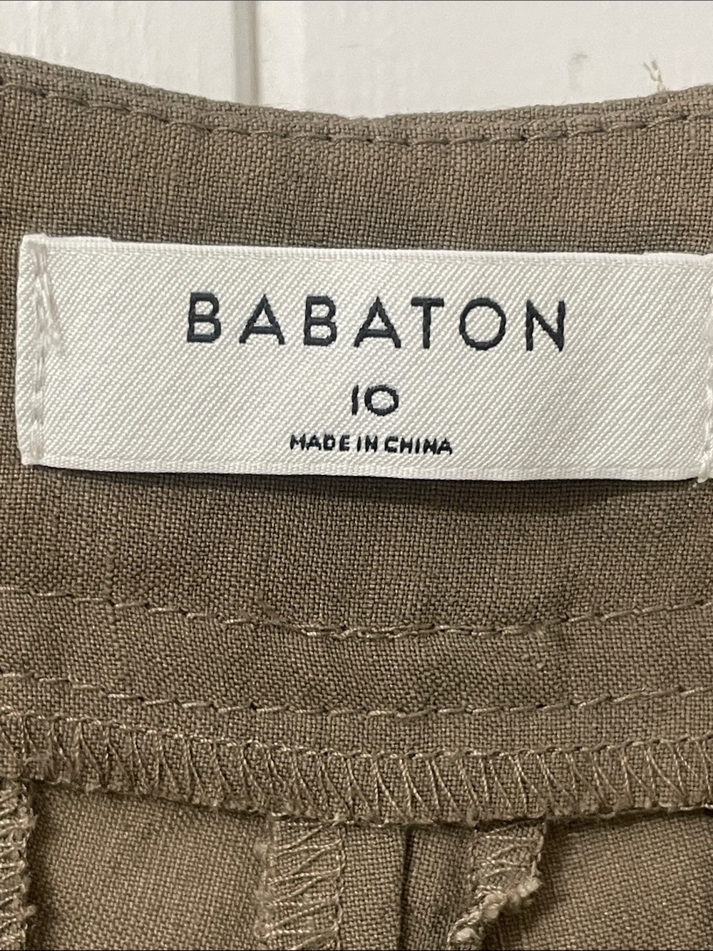 Babaton Linen Halton Olive-Tone Wide-Leg culottes/pants - 10 - Picture 5 of 9